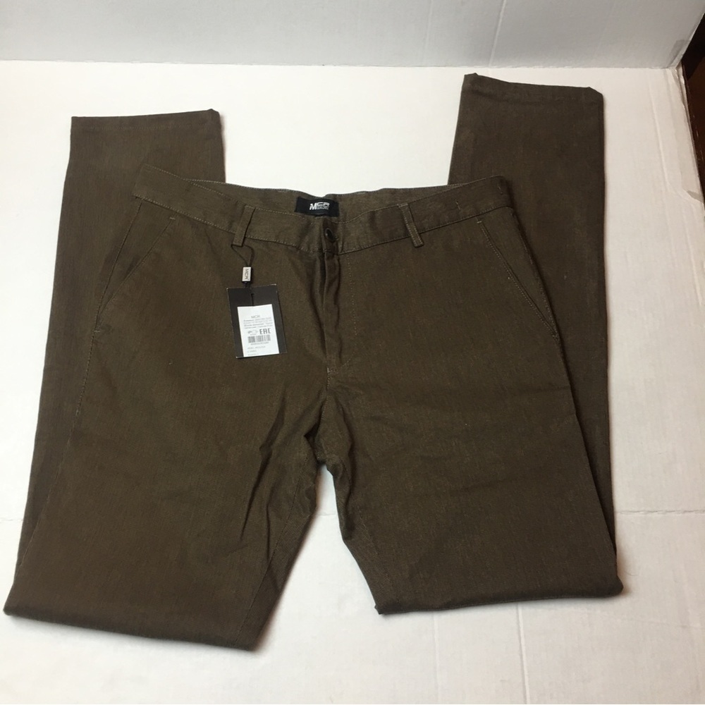 Stretch Cotton Slim Pants | Tailored Casual Chino · MCR Menswear NWT 36x34